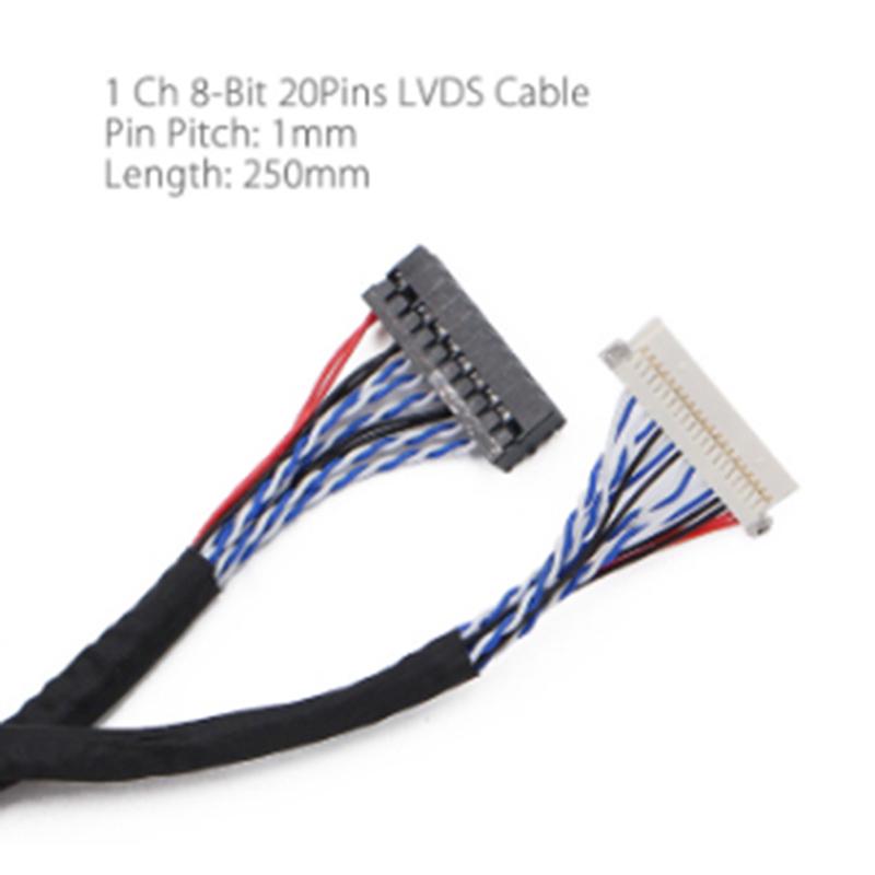 20Pin Df19-20-D8 1Ch Signal 8 Bit Lcd Screen Driver Board Line Lvds Screen Cable