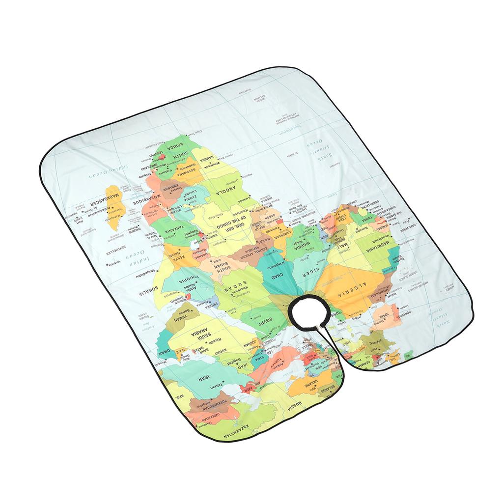 Waterproof Salon Large Hair Cutting Cape Adjustable Professional Map Print Stylist Hairdresser Apron for Adults