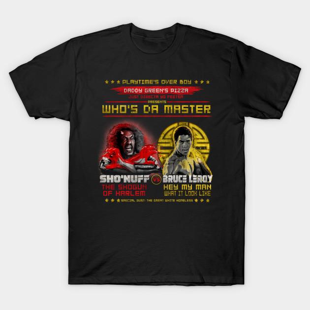

Men Black Print T-shirt Who Da Master Battle Retro No-Cut Transfer Paper Print Cotton Tshirt XL