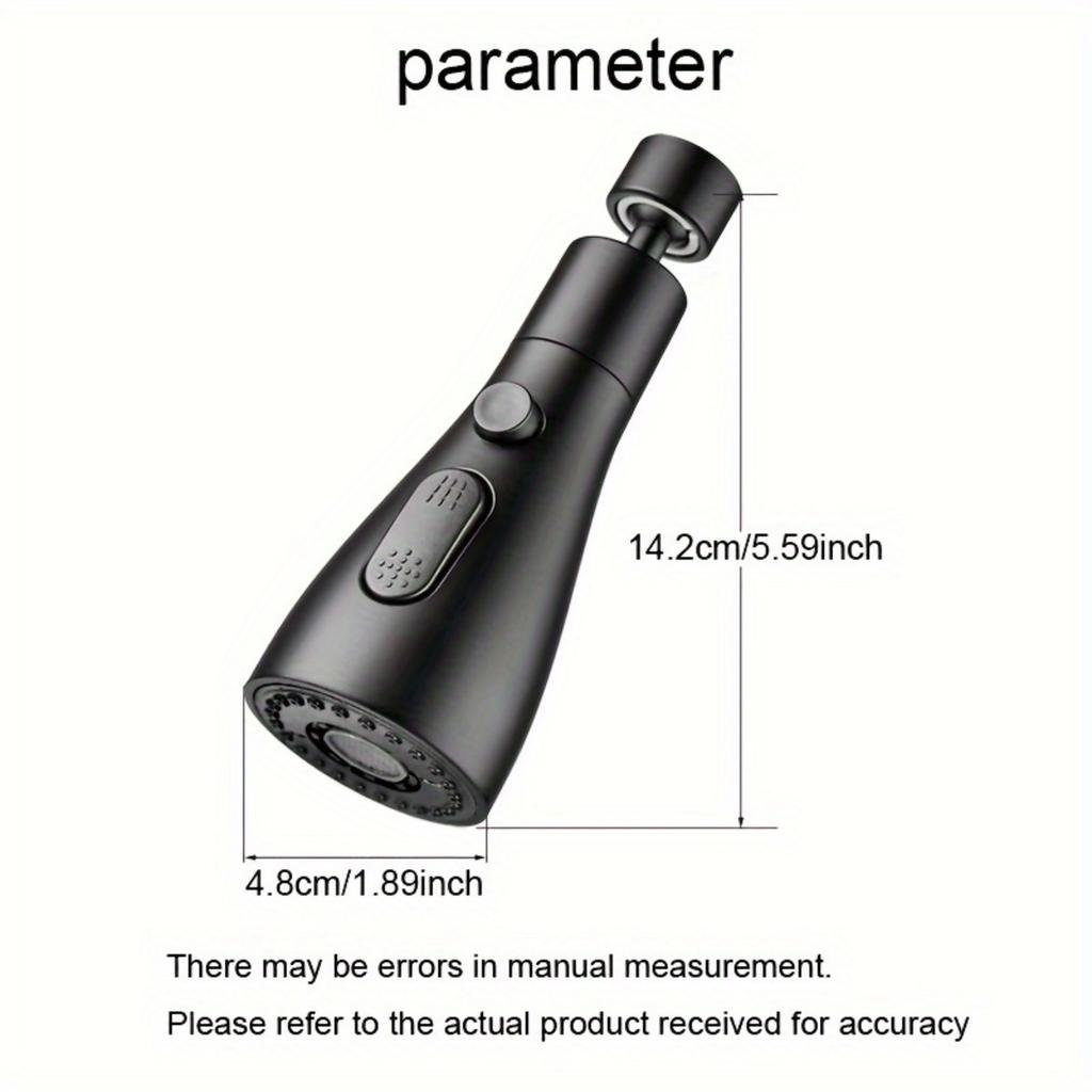 Three Mode Rotary Kitchen Faucet Bubbler with Nozzle - Multi-purpose, High-pressure, Splash Proof Design, Suitable for Bathroom and Sink Use