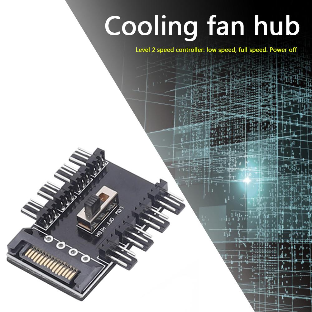 Multi Way Splitter Extension PWM Cooler Fan Hub SATA/4 Pin 1 To 8 Way 3Pin 12V Power Socket PC Speed Controller for Computer