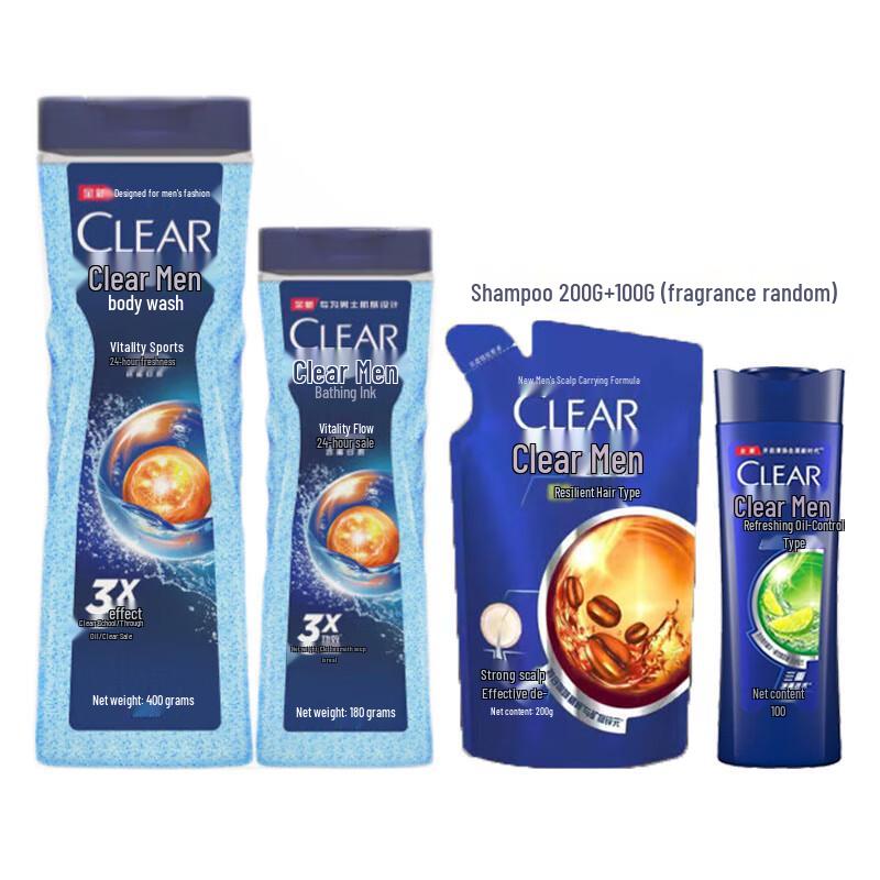 

Clear Men Anti-Dandruff & Oil Control Shower Gel & Shampoo Set