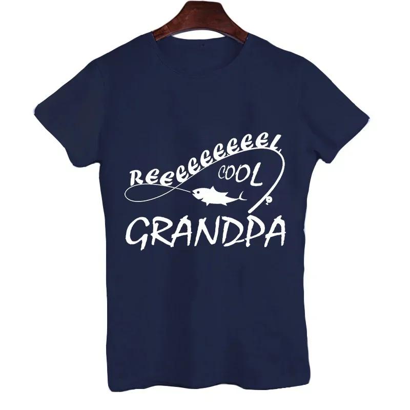 Men's Brand T-shirts Fishing Grandpa Print Shirt Funny Short Sleeve T Shirts Summer Tshirt Harajuku Streetwear T-Shirt for Men