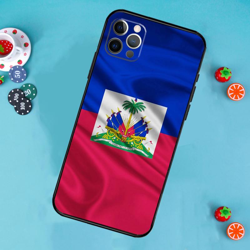 Vintage Haiti Haitian Flag Phone Case For iPhone 16 15 14 13 12 11 Pro Max XR XS X Plus Mini Bumper Cover Capa