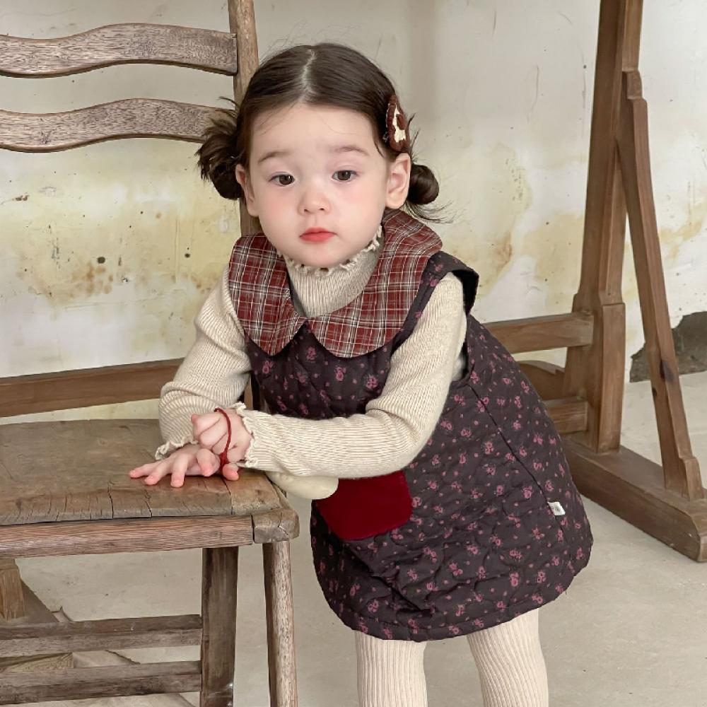 

Детская одежда Костюм для девочек Юбка 2024 Осень и зима Новый детский корейский жилет Хлопковая юбка Топ Детская одежда 90 чёрный