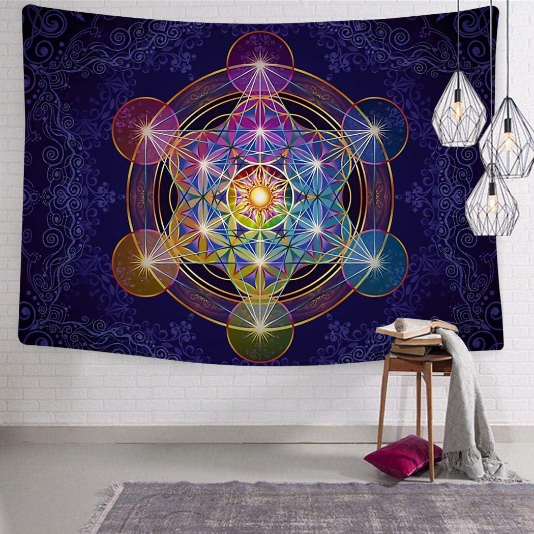 Tapestry Cubic Wall Metatron Merkaba 75x100 чёрный
