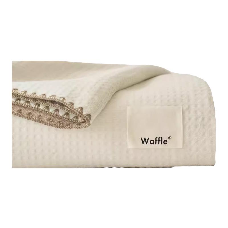 Plush Velvet Waffle Blanket - Thick Winter Throw for Bed, Sofa, or Office Nap.