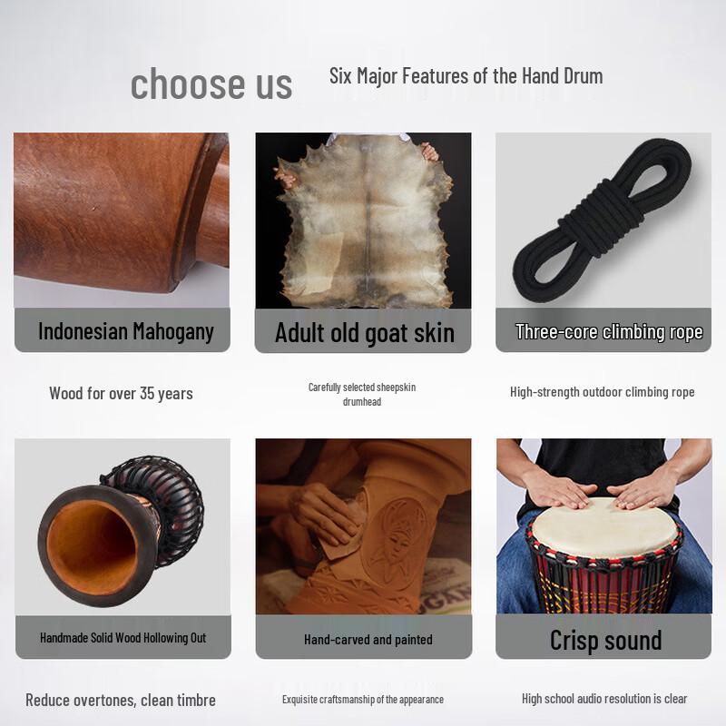Professional Goatskin African Hand Drum