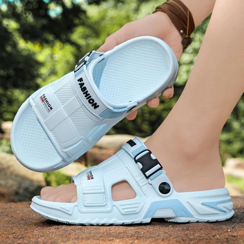 Fashion High Quality Men Outdoor Beach Shoes Slippers Soft Comfortable Sports Clogs Garden Shoes Men's Beach Sandalsbotas Para Hombre