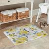 1PC Yellow floral Pattern Kitchen Rug Non-Slip Door Mat Pop design Bathroom Rug Bath Mat Carpet for Home Sink Laundry Decor