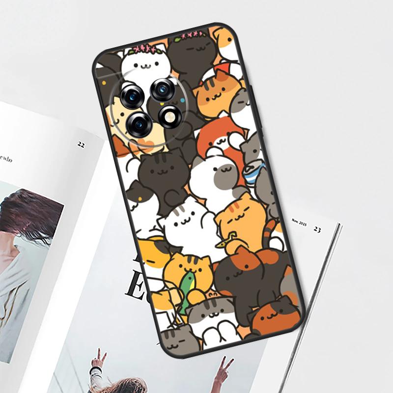 Cute Cartoon Cat Case For OnePlus Nord 5 CE 4 3 Lite N20 N30 OnePlus 15 13 12 11 8 9 10 Pro 12R 13T 13R Cover