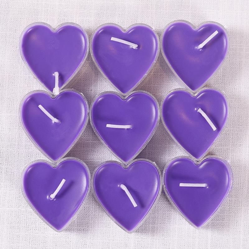 

Креативная любовь в форме сердца, романтическая бездымная маленькая свеча на день рождения, украшение, свеча Purple 1 box 150g