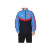 Adidas Logo Print Zip-Up Stand Collar Striped Color Block Raglan Long Sleeve Sports Jacket Men Jacket Blue IU2073