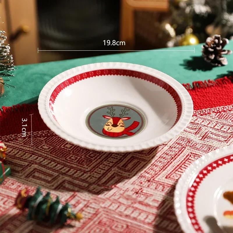 Light Luxury Christmas Ceramic Plates Creative Cute Fruits Dessert Plate Delicious Dishes Dining Plate Exquisite Tableware Gifts