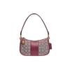 Swinger 23 Jacquard Fabric with Leather Armpit Bag Mahjong Bag Shoulder Bag Crossbody Bag Women's Style Burgundy Red Brown Presbyopia