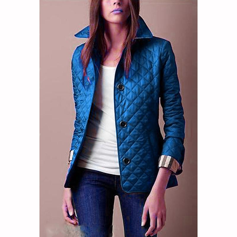 Quilted Coat Winter Jacket Women Turn Down Collar Jackets Women Elegance Office Lady Single Breasted Warmth Streetwear