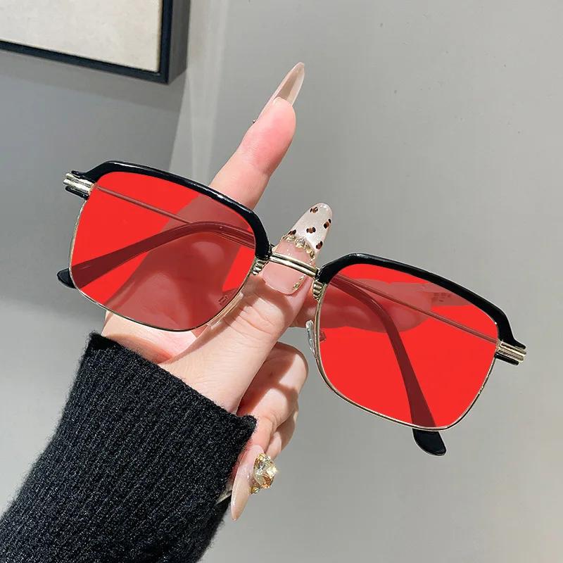 Luxury Metal Frame Blue Light Blocking Glasses Night Vision Goggles New Orange or Red Lens Eyewear for Competitive Game Computer