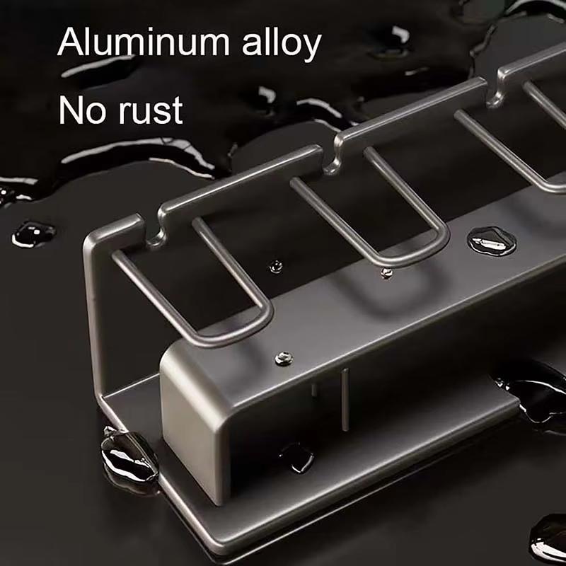 Metal Toothbrush Rack Aluminum Punch-Free Toothpaste Holder Wall-Mounted Bathroom Storage Racks Bathroom Accessories Organizer