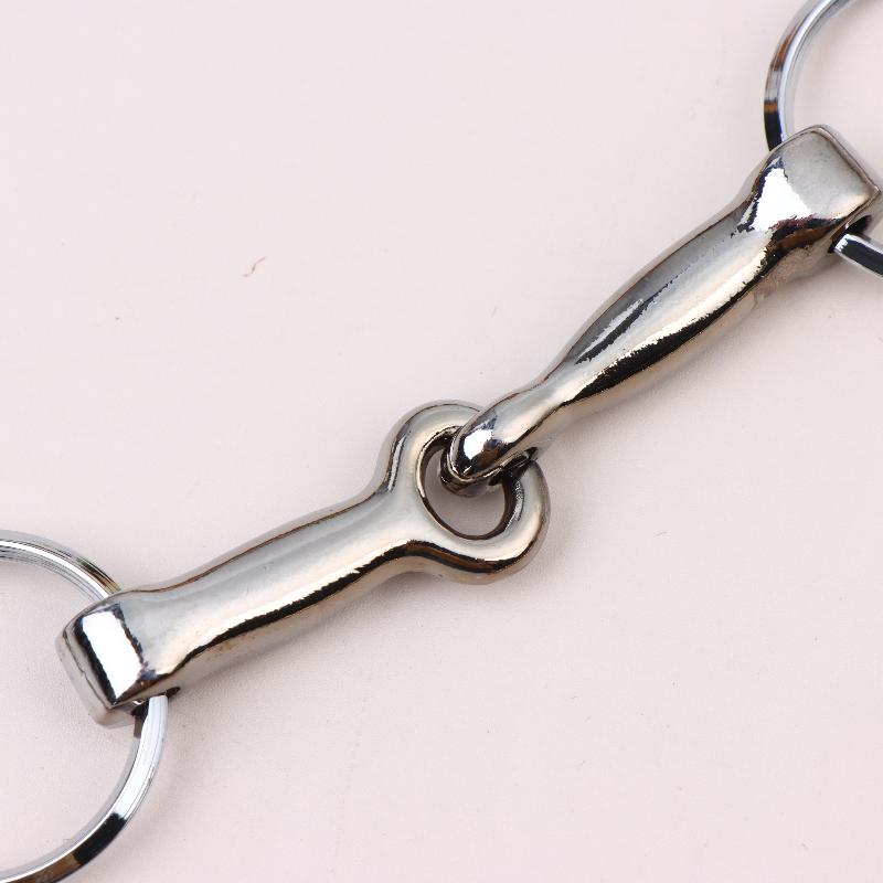Horse Bits Hollow Jointed Mouth Snaffle Bits Keychain Alloy Keychain Single Connector Horse Bit Key Knot Snaffle Bits Keychain