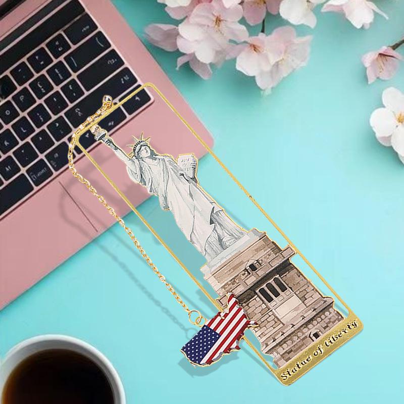 

Metal Bookmark Souvenir Exquisite Country Map Pendant Bookmark Famous Travel Attractions Bookmark Sophisticated For Reading