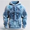 Kreuzmuster Herren Retro Hoodies Herbst Winter Langarm 3D Druck Street Man Kapuzenpullover 5XL Große Größe Lässiger Hoodie