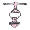 Dog Harness Double Layers Adjsutable Breathable Mesh Reflective Escape Proof Pet Harness Vest for Outdoor Hiking Pink M