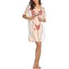 Damen Bikini Shirt Cover Up Kurzarm Niedlicher Bikini Print Cover-up Lockereres T-Shirt Kleid Lustige Kleidung