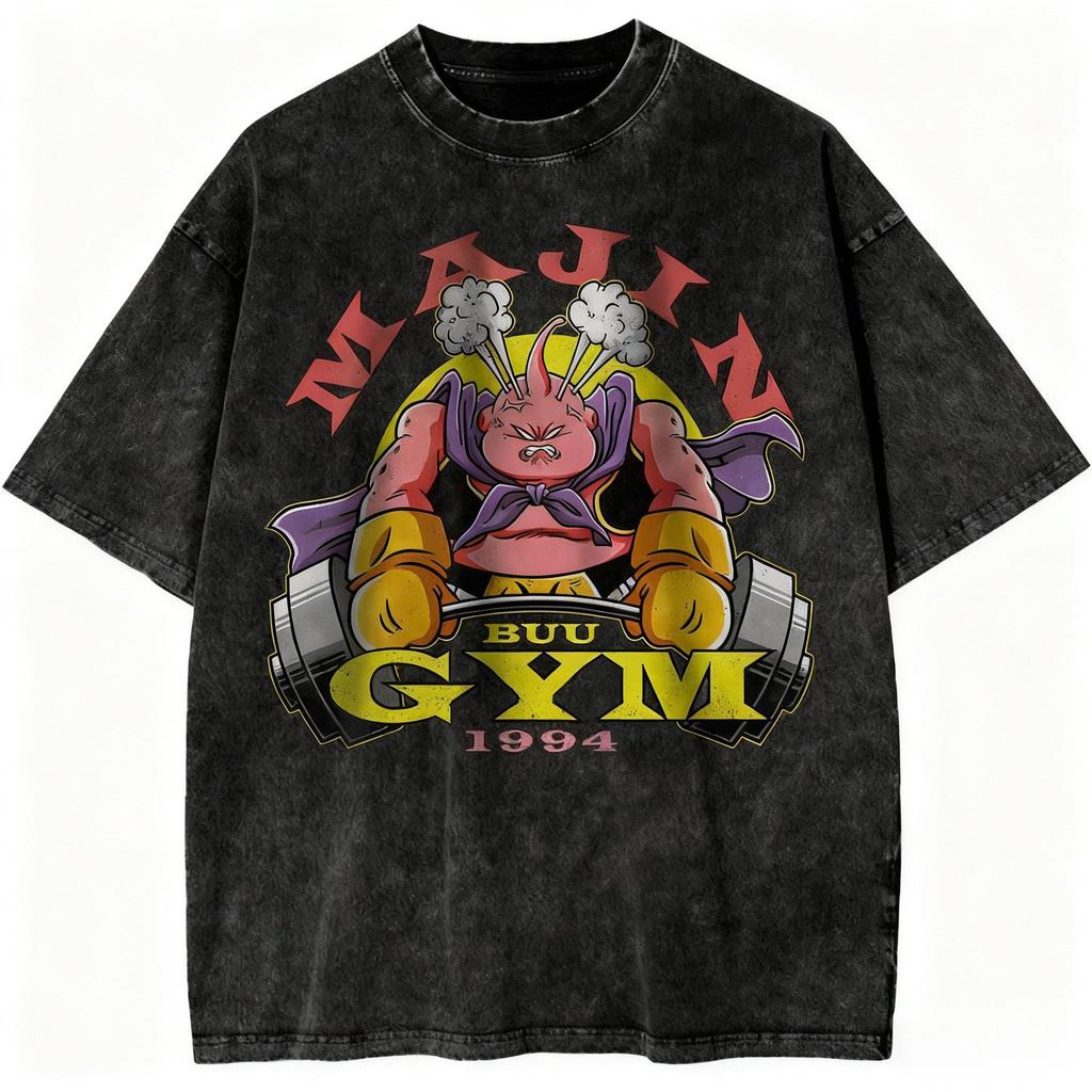 Summer Dragon Ball Goku Vintage Washed High-Quality Cotton T-Shirt Casual Graphic Print Unisex T-Shirt