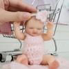 Cloveray 5-inch (12cm) Reborn Doll, Silicone, Full Body, Realistic Baby Doll, for Collection, Gift & Art (Pink)