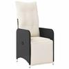 Vidaxl 7-Cz. Bistro Furniture Set with Cushions, Black, Poly Rattan
