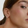 C Shape Zircon Earrings Gold Tone Stud Style Dangle Earrings for Women Hypoallergenic Dainty Fashion Jewelry