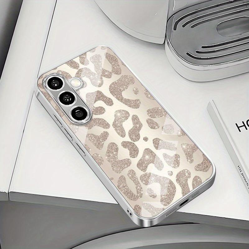 Gold Leopard Pattern Glass Phone Case for Samsung Galaxy S26 S25 S24 S23 S22 S21 S20 FE Ultra Plus 5G Anti-fall Back Cover