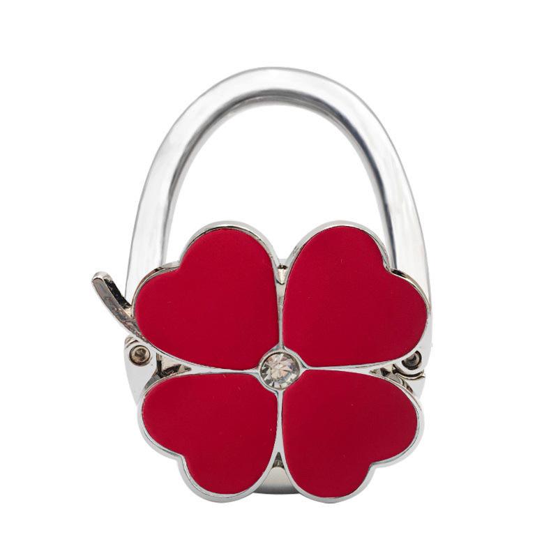 Four-Leaf Clover Enamel Handbag Hook - Zinc Alloy Hanger