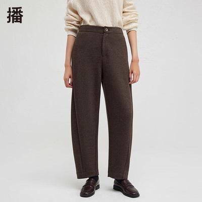 Damen Lässige Bananenhose aus Wollmischung