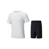 Comfortable Simple Round Neck Pullover Short Sleeve Top Breathable Versatile Solid Color Mid Waist Shorts Casual Sports Set Men Sets 952525203-3