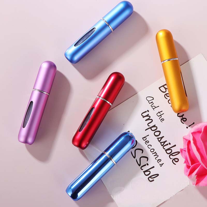 Solid Color 5ml Bottom Flush Rechargeable Perfume Bottle Sprayer Small Portable Cosmetic Refill Perfume