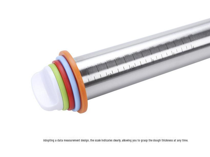 17" Adjustable Stainless Steel Rolling Pin with Thickness Scale