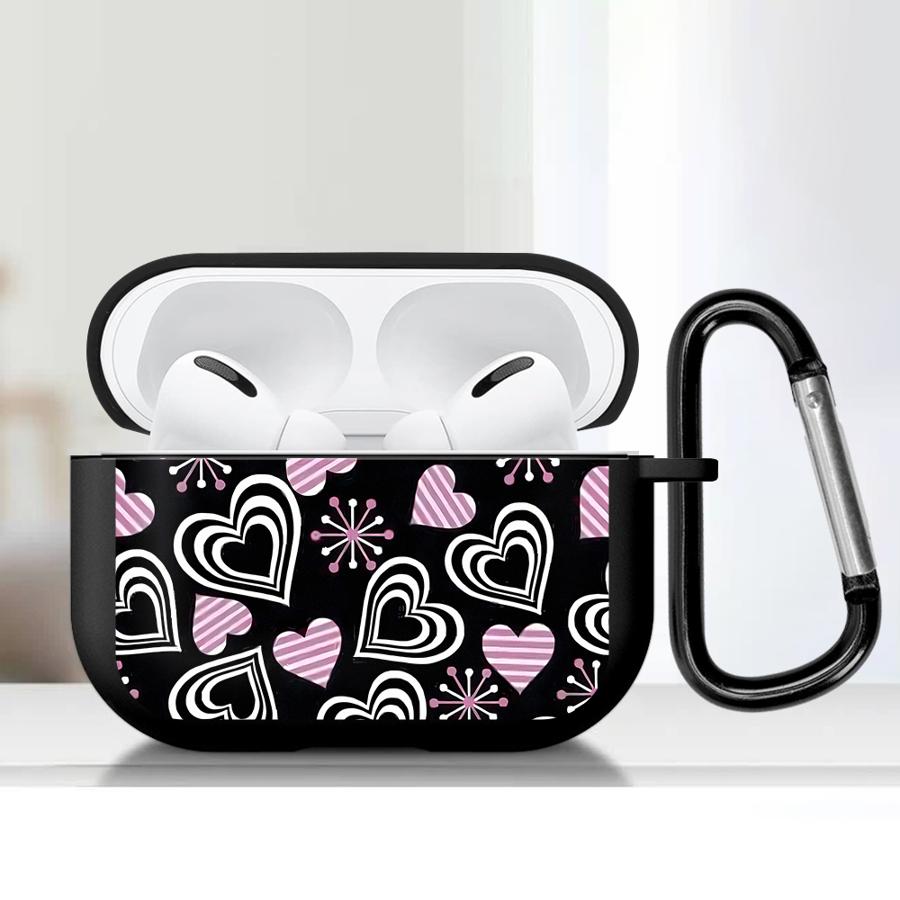 Case For Airpods Pro Pro2 4 2 Pro3 1 3 Earphone Cases Cover Pink Heart Print