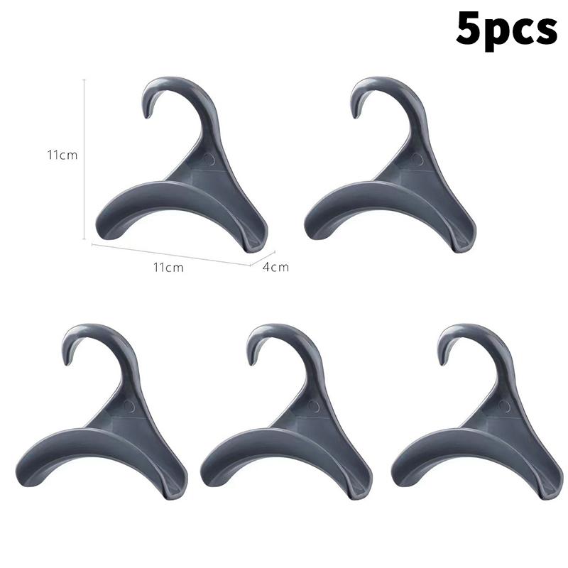 3/5Pcs Widen Plastics Hanger Connection Hook Stackable Space Saving Storage Multifunctional Bag And Hat Hanging Rack