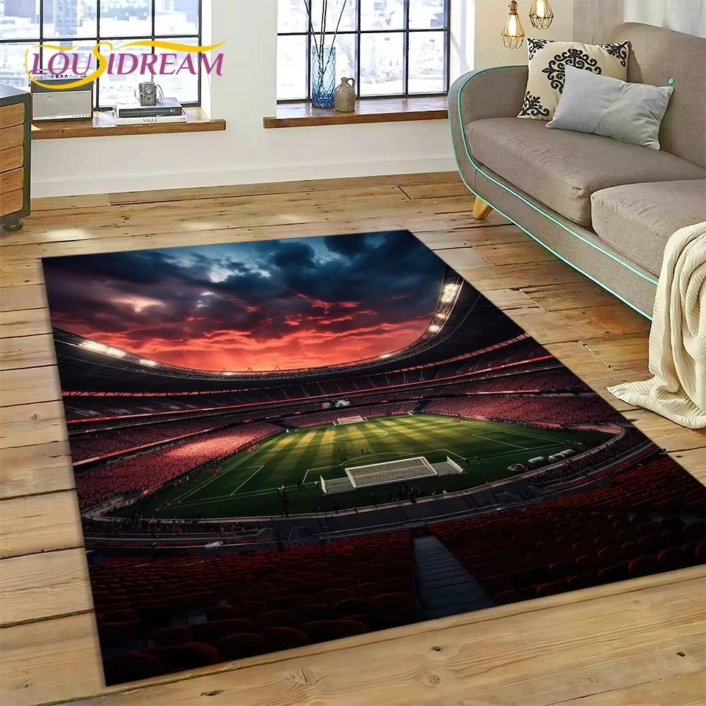 Soccer Football Field Rug Carpet for Living Room Bedroom Home Decor,Floor Mat Non-slip Decoration for Sofa Kitchen Doormat Gifts