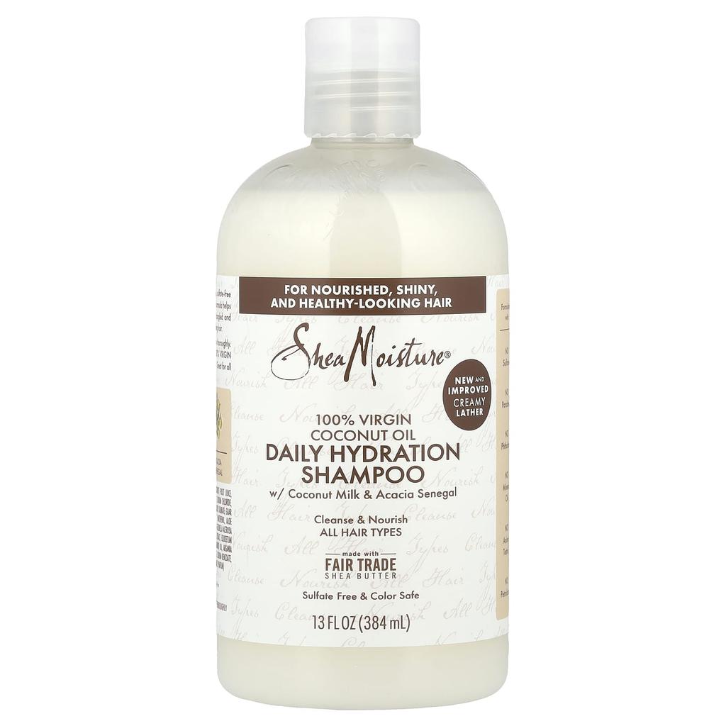 100% Virgin Coconut Oil, Daily Hydration Shampoo, All Hair Types, 384 Ml (13 Fl Oz)