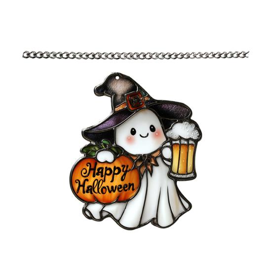 Ghost-Themed Pendant Sun Catcher Art Peaceful Atmosphere Sunlight Reflection Ornament Home Garden Decor