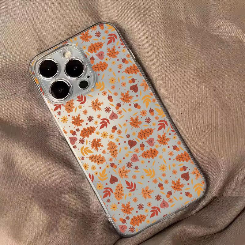 

Halloween Autumn Maple Leaf Phone Case For Samsung Galaxy S25 S23 S24 S22 Ultra Plus Soft Cover For Galaxy S24+ S23+ S25+ Shell Galaxy S22