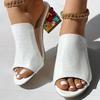 Fashion Women Shoes New Crystal Sandals 2025 Spring Summer Open Toe Sandals High Heels Beach Fashion Sandals Women Sandalias De Mujer