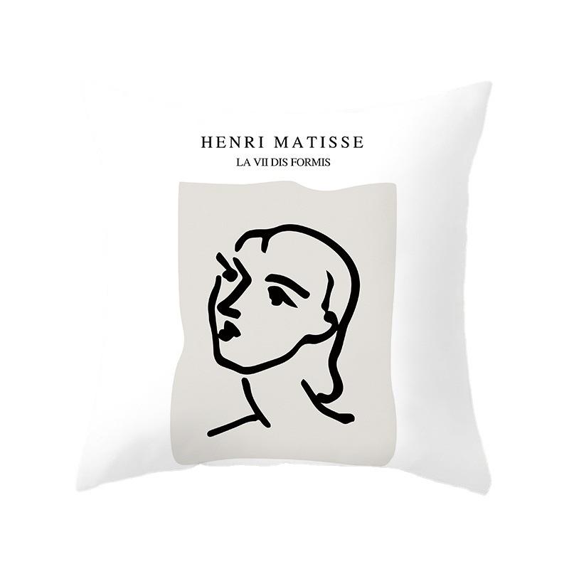 New Nordic Ins Pillow Cover Abstract Geometric Blue Ultra Short Velvet Cushion Cover