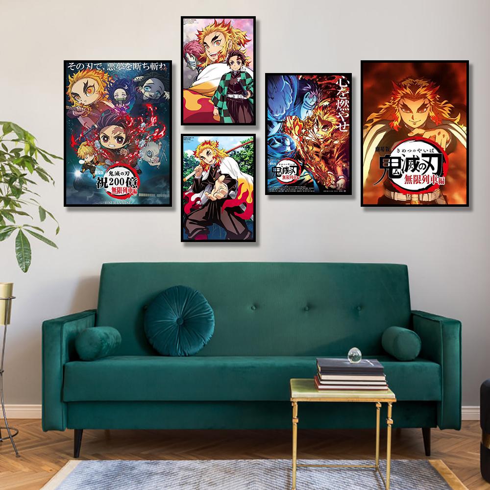 Japanese Anime Demon Slayer Decoration Mural Color Poster Canvas Painting and Living Room Wall Art Prints for Modern Home Decor No Frame