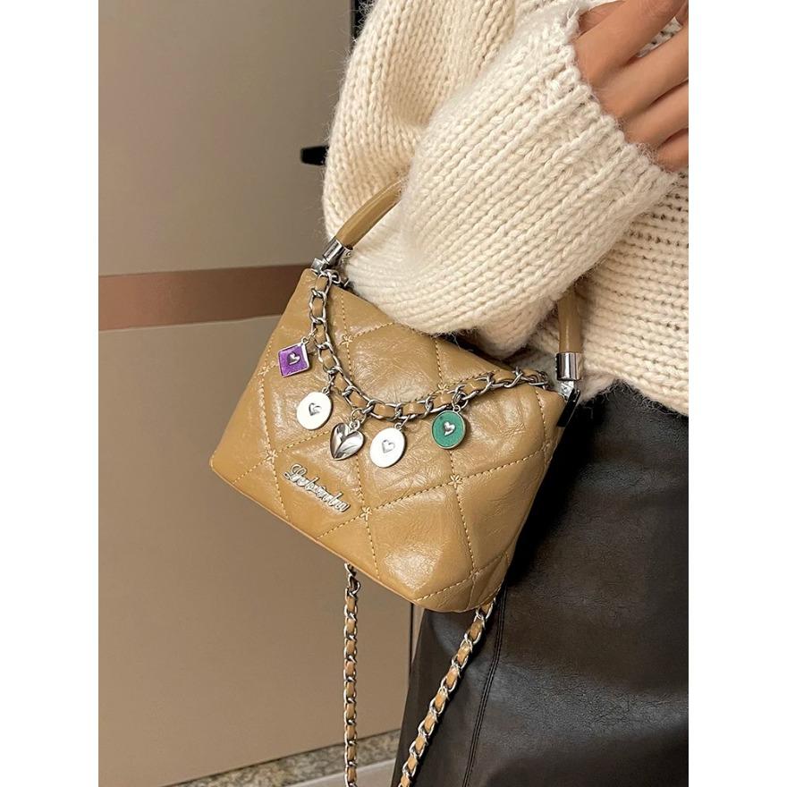 All-Match Chains Crossbody Bags PU Leather Soft Handle Small Handbags High-Grade Sense Shoulder Bag for Women