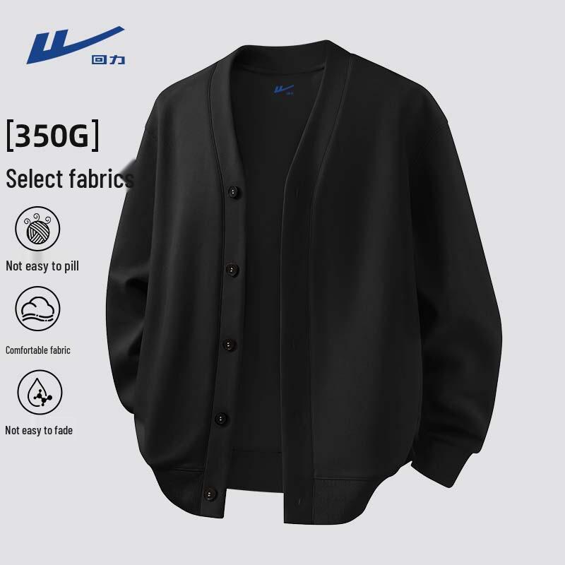 Warrior Men's Japanese Style V-Neck Relaxed Fit Zip-Up Sweatshirt