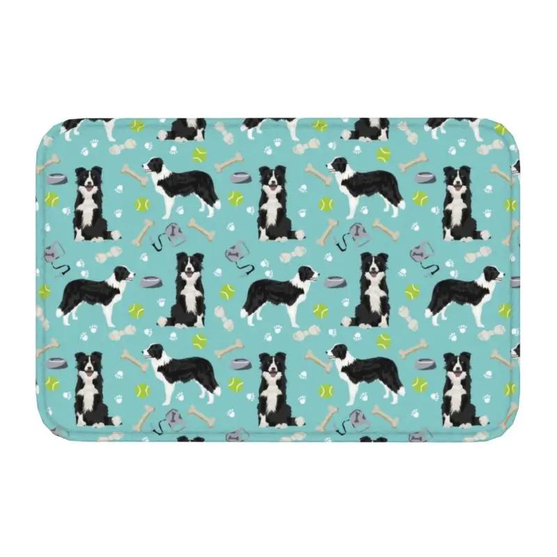 Border Collie Tennis Ball Doormat Anti-Slip Bath Kitchen Mat Living Room Door Floor Entrance Carpet Rug