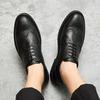 Dress Leather Shoes Mens Business Office Work Brogues High Quality Comfortable Formal Wedding Shoe Lace Up Black Men Shoes